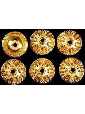 Floral Gold Plated Caps (Price Per Pair)