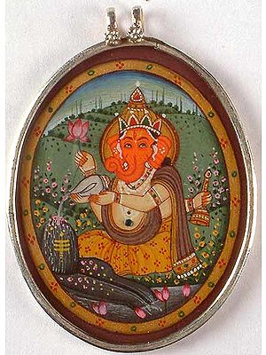 Ganesha Worshiping The Shiva Linga