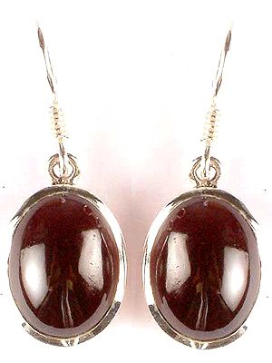 Garnet Cabochon Earrings