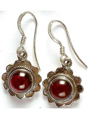 Garnet Flower Earrings