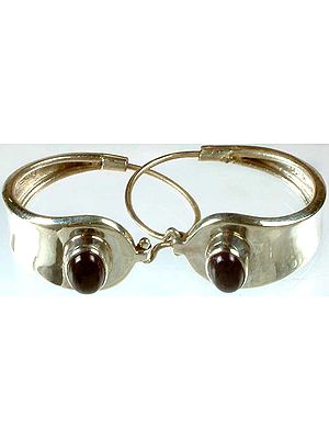 Garnet Hoop Earrings