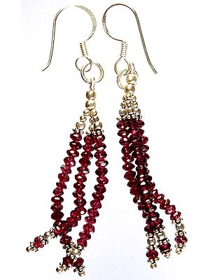 Garnet Israel Cut Shower Earrings