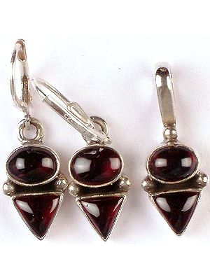 Garnet Pendant & Earrings Set
