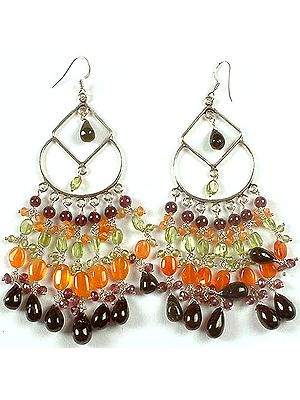 Gemstone Hoop Chandeliers