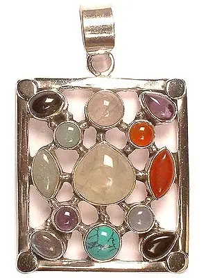 Gemstone Rectangular Pendant