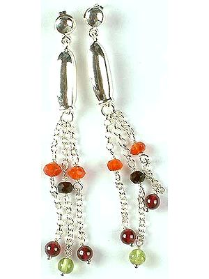 Gemstone Shower Earrings