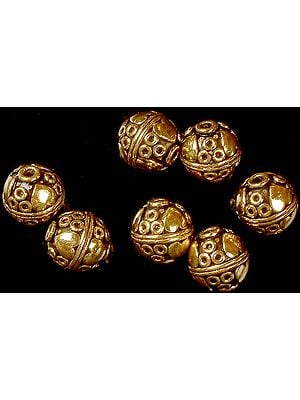 Gold Plated Circular Beads (Price per Pair)