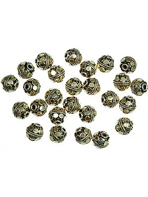 Gold Plated Circular Beads<br>(Price Per Dozen)