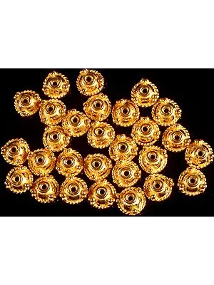 Gold Plated Fine Caps with Knotted Rope (Price Per Four Pieces)