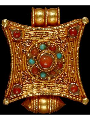 Gold Plated Mandala Gau Box Pendant
