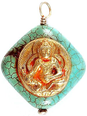 Gold Plated Medicine Buddha on Turquoise 
Pendant