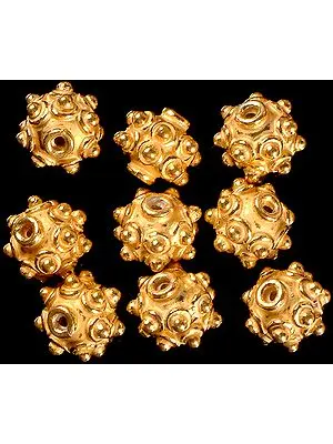 Gold Plated Spiked Beads (Price Per Pair)