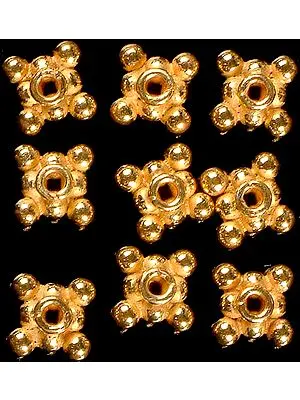 Gold Plated Square Beads (Price Per Pair)