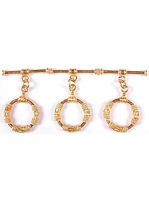 Gold Plated Toggle Closure with Filigree