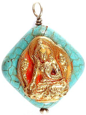 Gold Plated White Tara on Turquoise