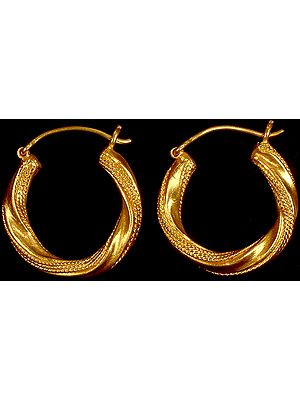 Gold Twisted Hoops