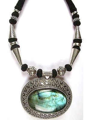 Granulated Labradorite Necklace with Matching Cord