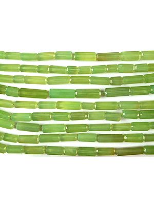 Green Chalcedony Faceted Tubes