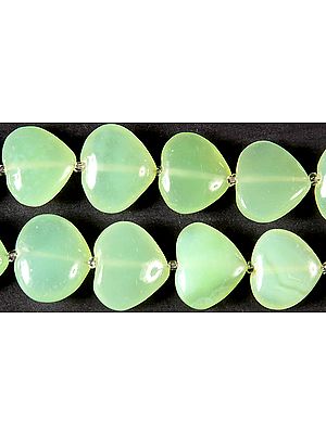 Green Chalcedony Hearts