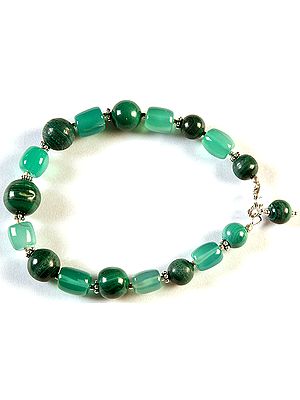 Green Onyx and Malachite Bracelet