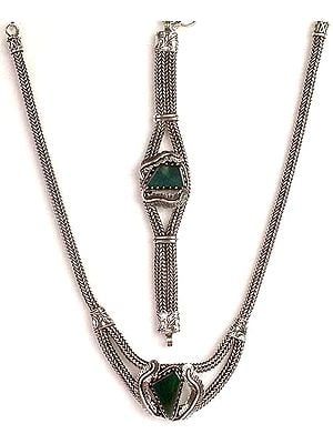 Green Onyx Necklace & Bracelet Set