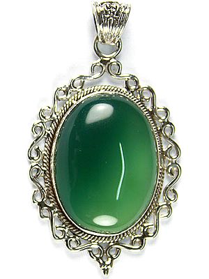 Green Onyx Oval Pendant