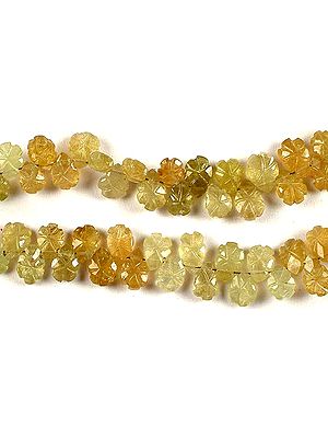 Grossular Garnet Carved Leaves