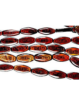 Gzi Beads with a Pair of Eyes on Both Sides