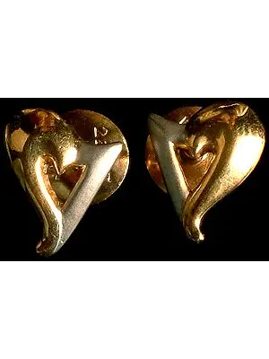 Handcrafted Frosted Gold Valentine Post Earrings