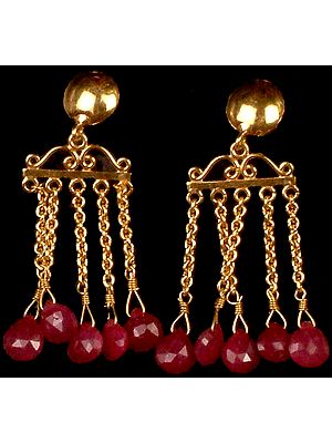 Handcrafted Ruby & Gold Chandeliers