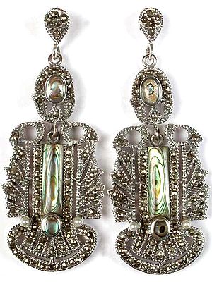 Inlay Abalone Earrings with Pearl