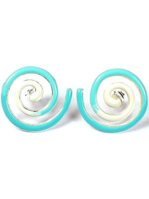 Inlay Spiral Earrings