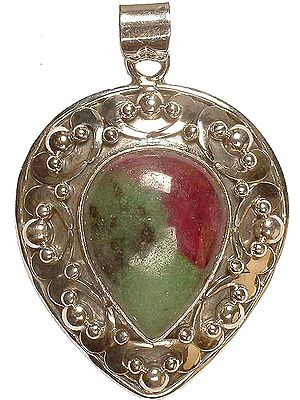 Inverted Tear Drop Ruby Zoisite Pendant