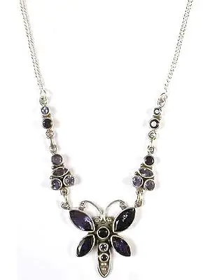 Iolite Dragonfly Necklace