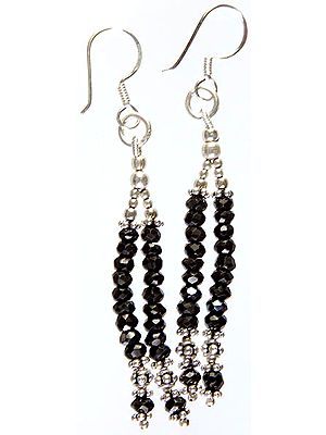 Israel Cut Black Onyx Shower Earrings