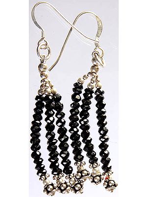 Israel Cut Black Tourmaline Shower Earrings