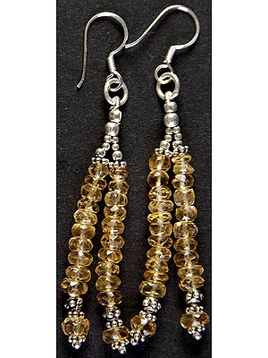 Israel Cut Citrine Shower Earrings