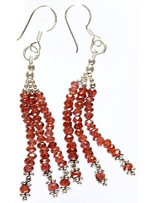 Israel Cut Garnet Shower Earrings