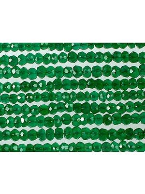 Israel Cut Green Onyx Rondell | Green Gemstone Beads