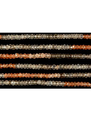 Israel Cut Pink and Gray Moonstone Rondells