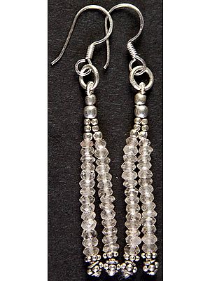 Israel Cut Rose Quartz Shower Earrings