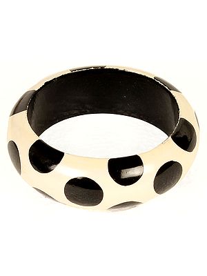 Ivory and Black Spotted Bangle