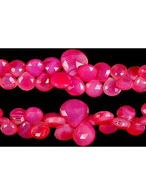 Hot Pink Chalcedony Faceted Briolette