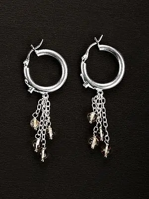 Hoops with Citrine Dangles