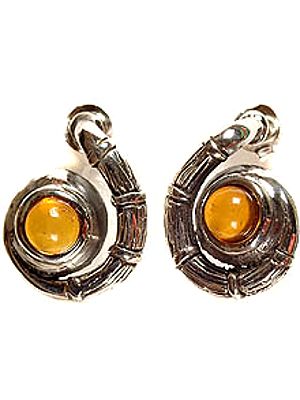 Amber Spiral Earrings