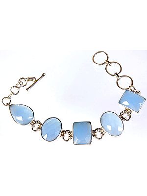 Faceted Blue Chalcedony Bracelet