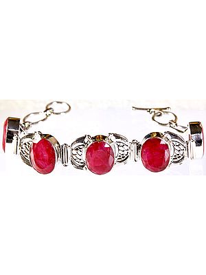 Faceted Ruby Bracelet with Lattice