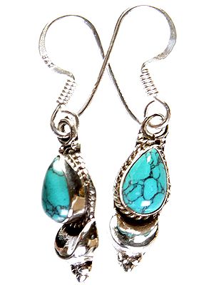 Spider's Web Turquoise Earrings