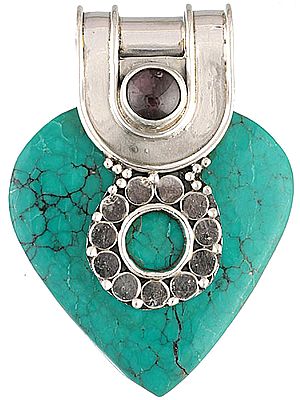 Turquoise Pendant with Garnet