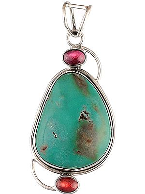 Turquoise and Garnet Pendant